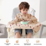 Vicloon Coverall Baby Feeding Bib, Weaning Bib Attaches to Highchair and Table, Long Sleeves Bib with Waterproof, Comfortable,Machine Washable, Baby Bib For 6 Month to 3 Years Old (Pink) - Image 7